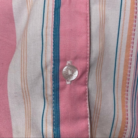 White Stag Shirt Sleeveless Striped Button Up Relaxed Fit Dress Shirt Plaid Vest - Picture 2 of 6